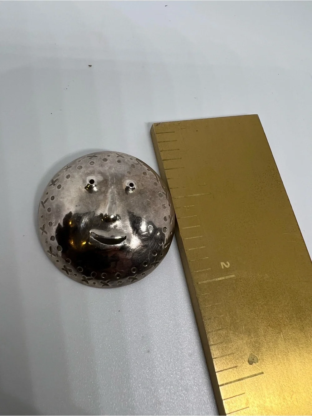 VTG Liderneau Artisan Sterling Silver Smiling Moon Brooch pin
